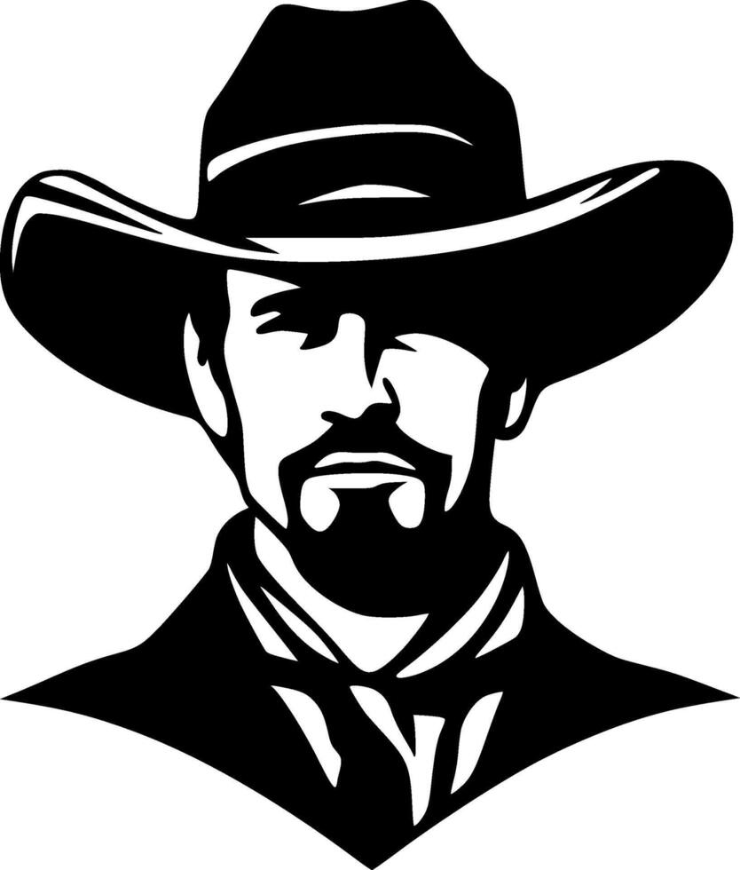 Western - Black and White Isolated Icon - illustration vector