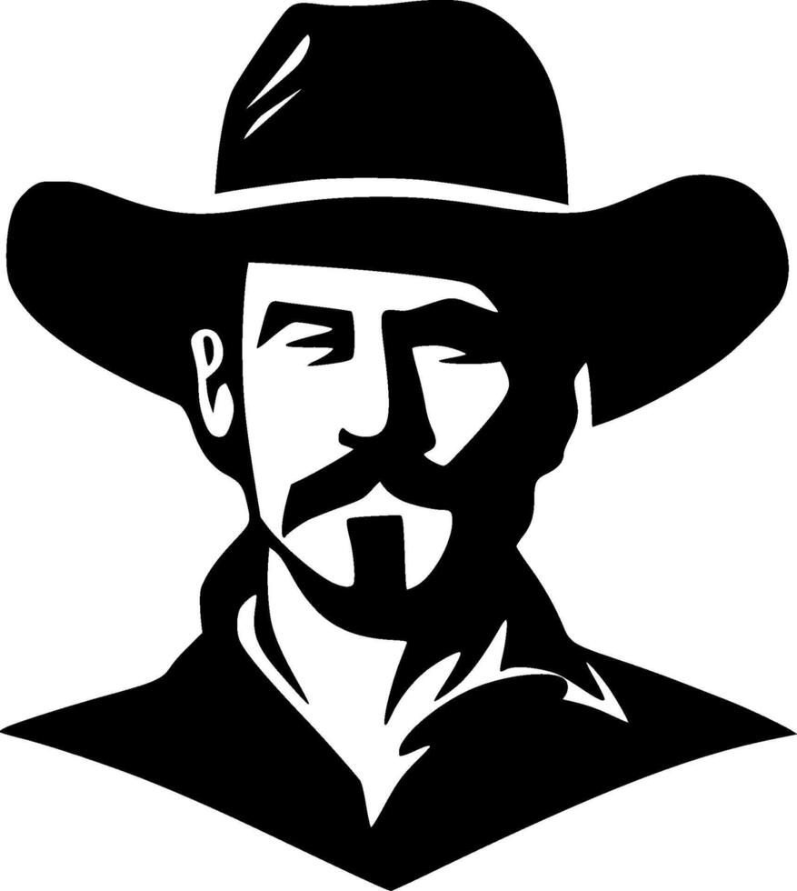 Western - Black and White Isolated Icon - illustration vector