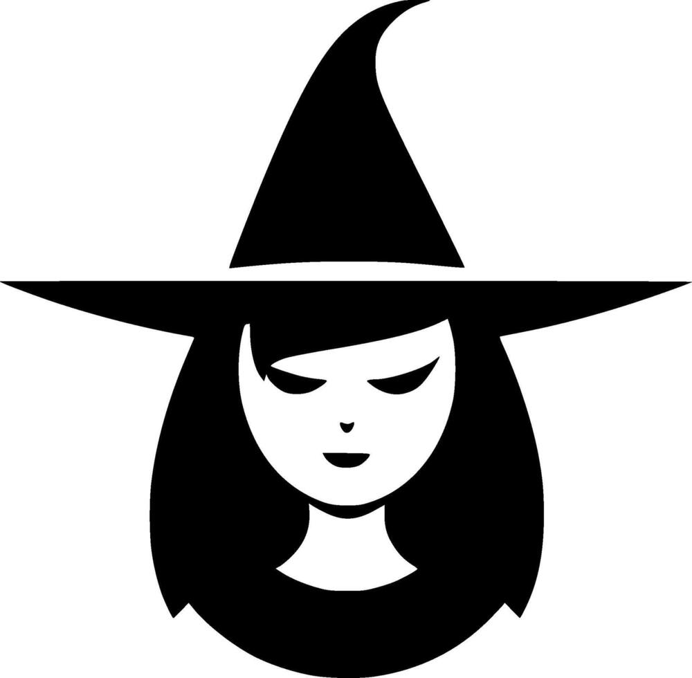 Witch, Minimalist and Simple Silhouette - illustration vector