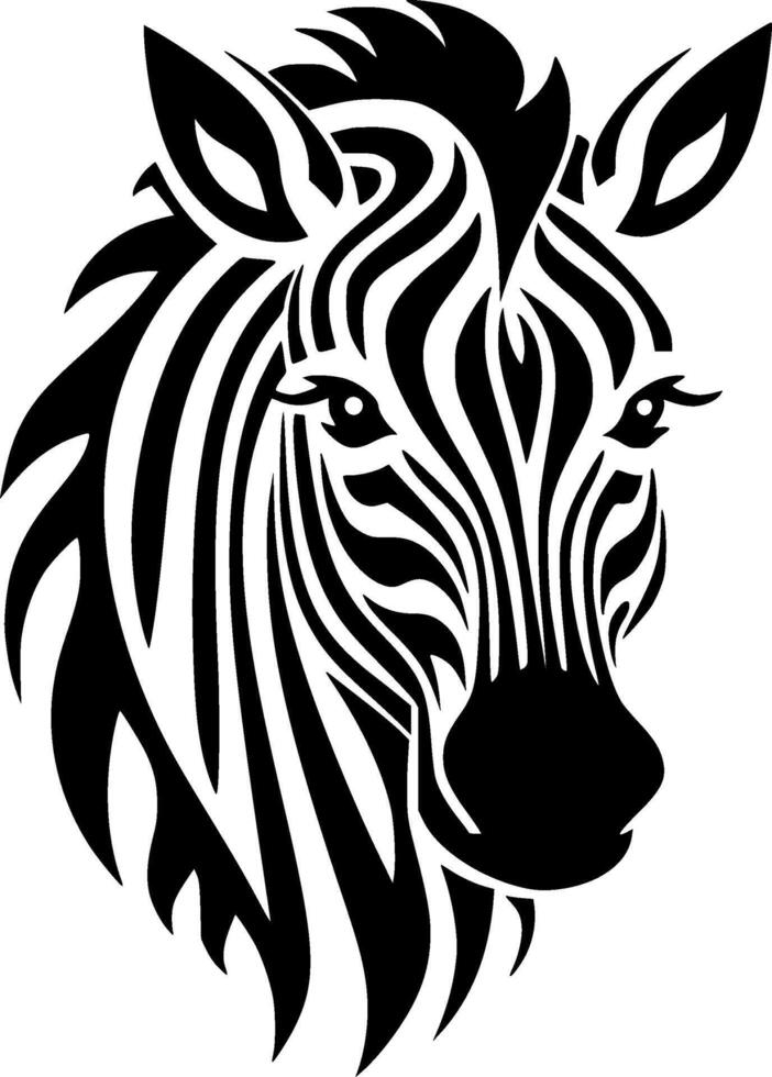 Zebra, Minimalist and Simple Silhouette - illustration vector