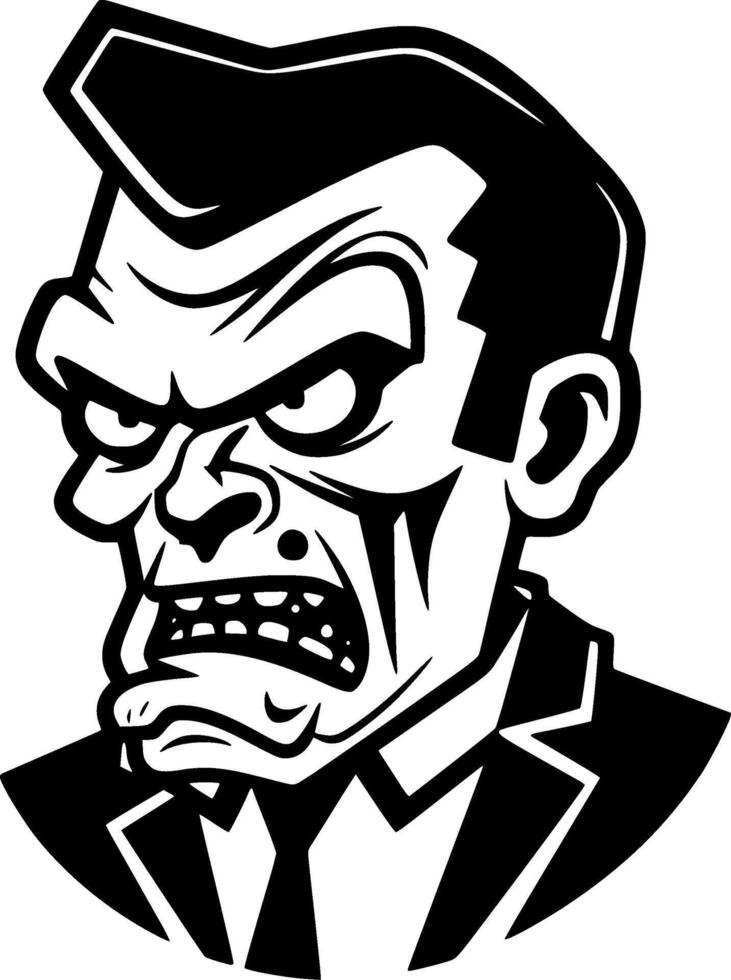 Zombie, Black and White illustration vector