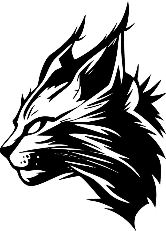 Wildcat, Black and White illustration vector