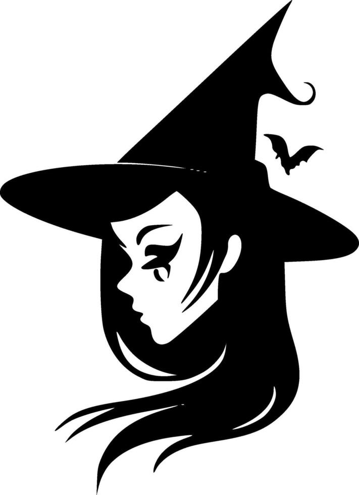 Witch, Minimalist and Simple Silhouette - illustration vector
