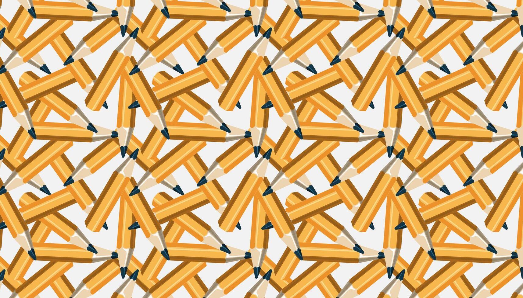 Chaotic pattern of yellow pencils on white background. vector