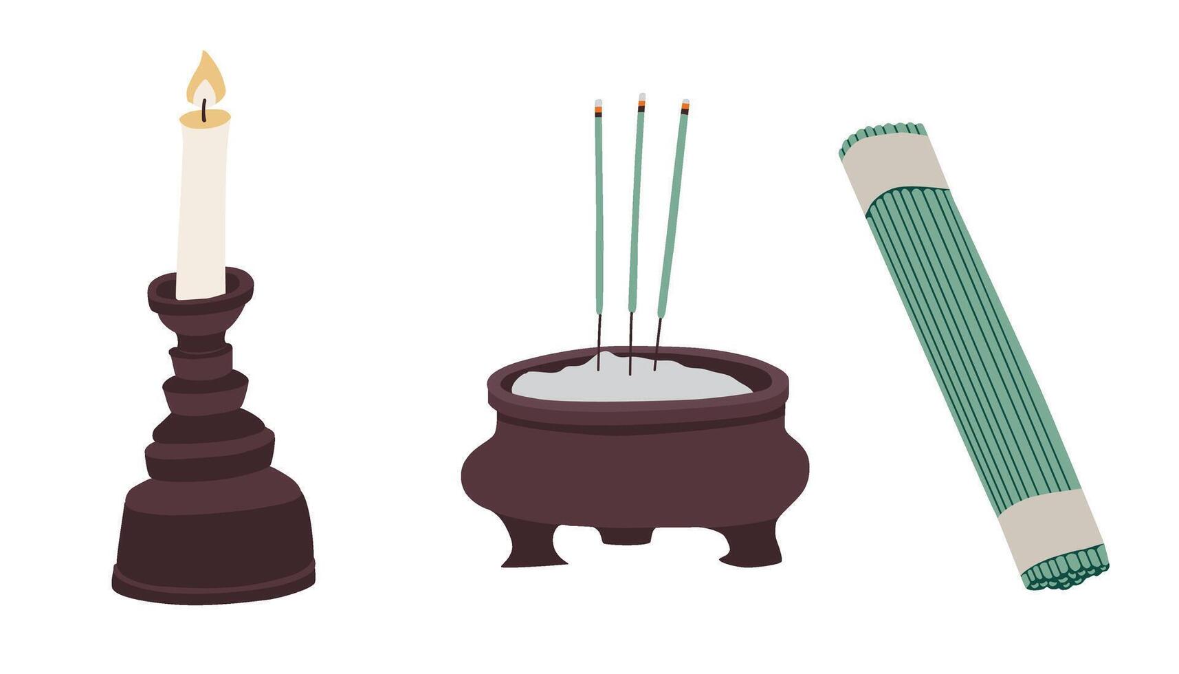incense burner and incenses sticks vector