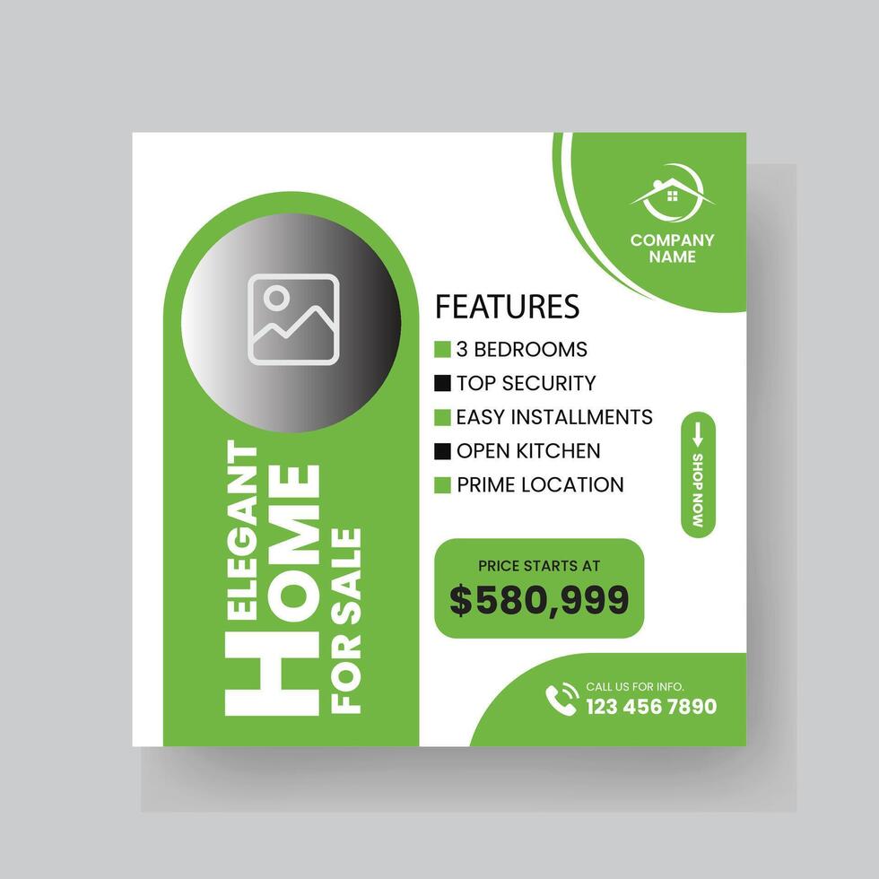 Modern Real state Home rent social media post Sale or carousel design template vector