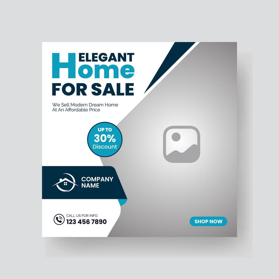 Modern Real state Home rent social media post Sale or carousel design template vector