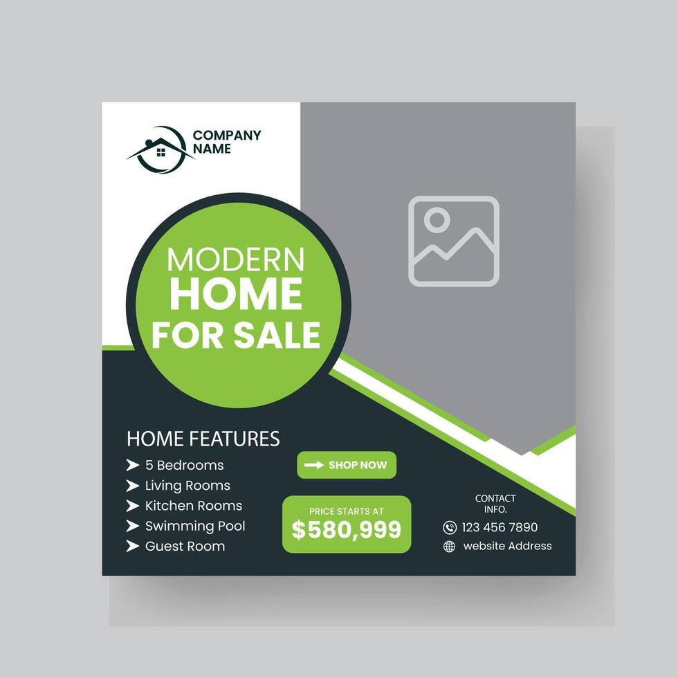 Modern Real state Home rent social media post Sale or carousel design template vector