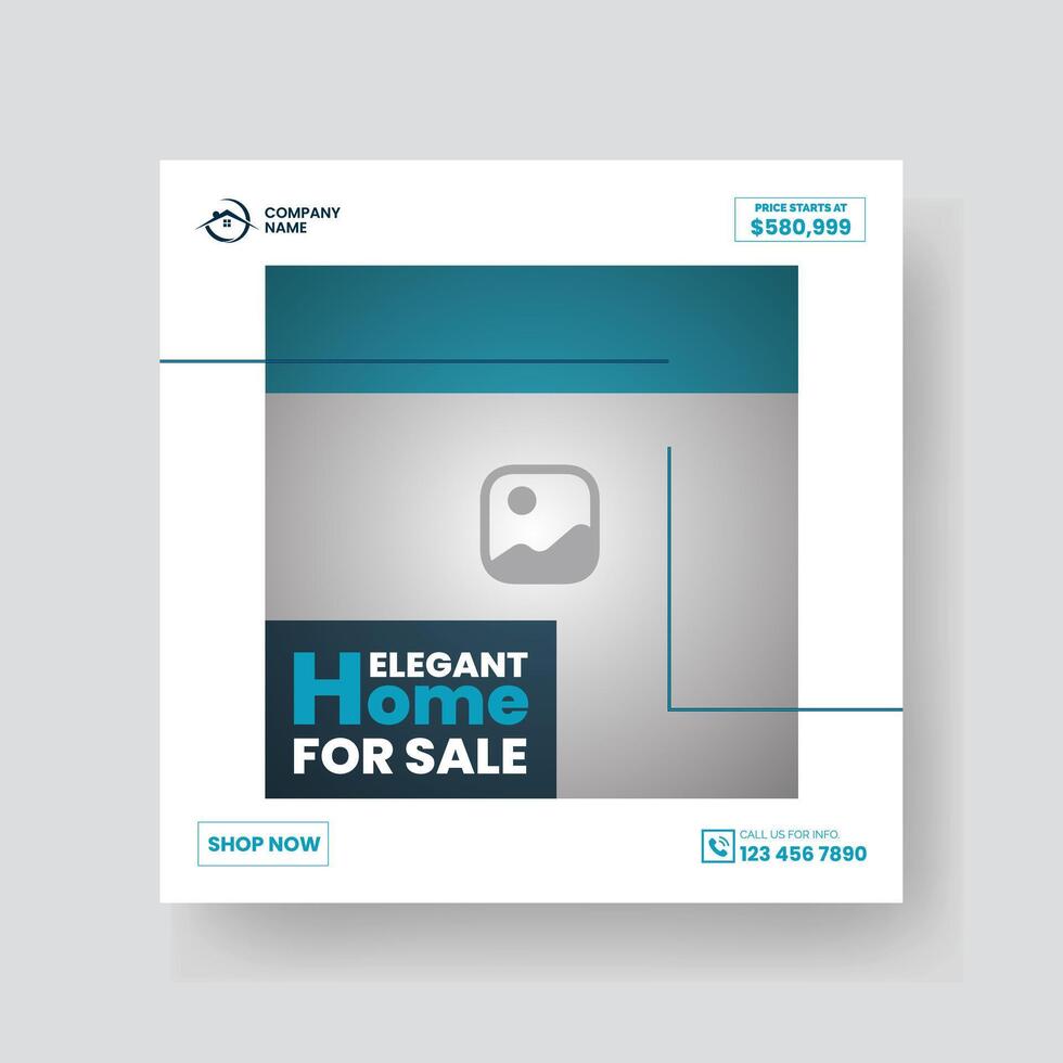 Modern Real state Home rent social media post Sale or carousel design template vector