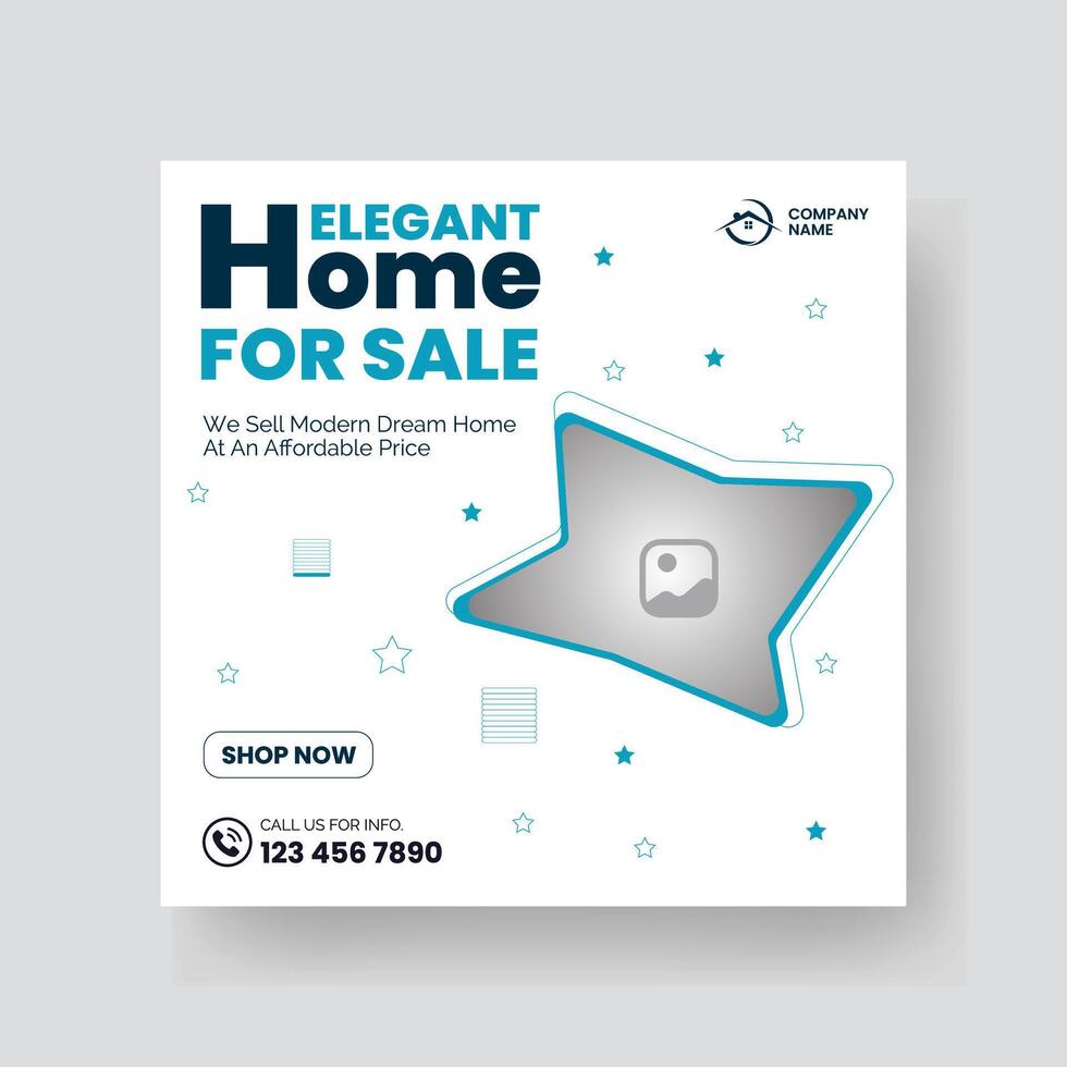 Modern Real state Home rent social media post Sale or carousel design template vector
