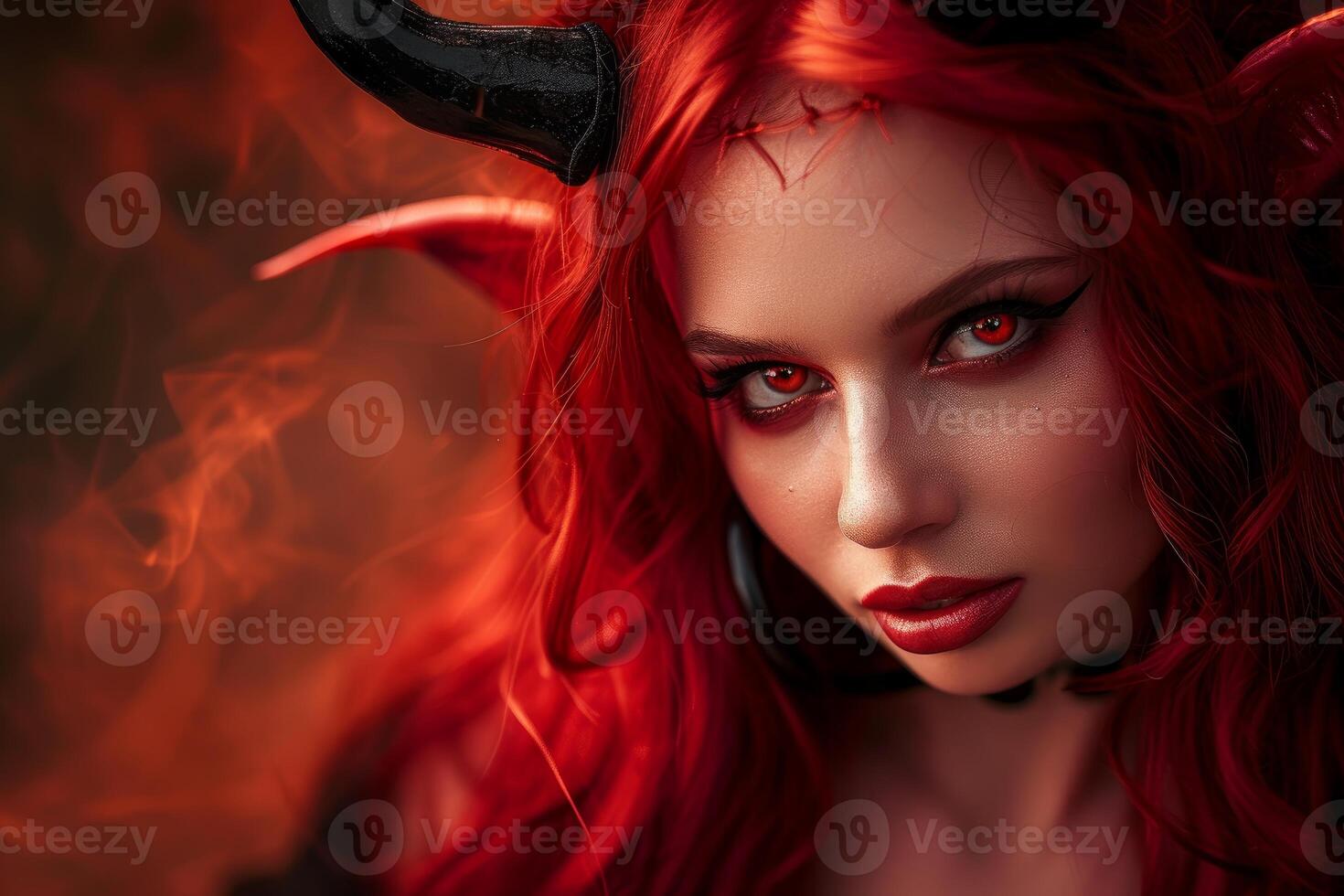 Irresistible Beautiful devil woman. Generate Ai photo