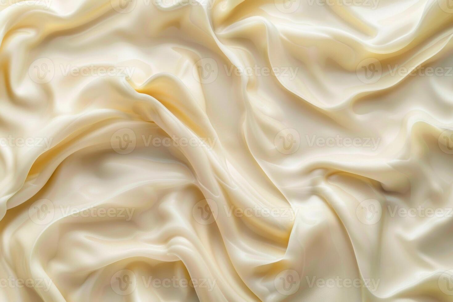 Highquality image of elegant creamcolored silk fabric with smooth waves photo