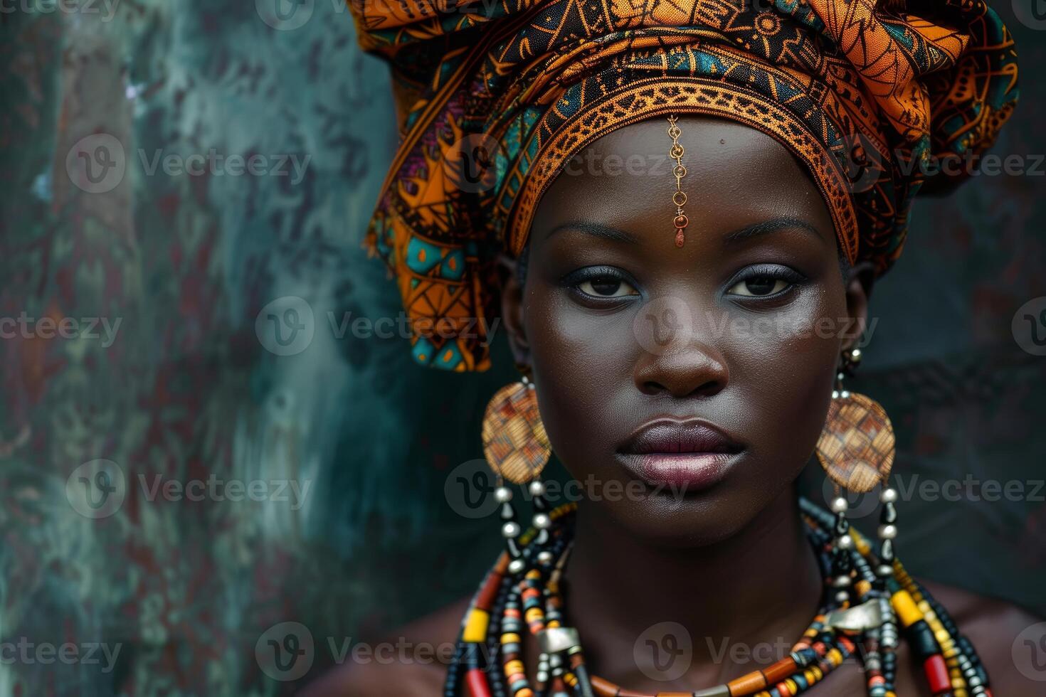 African beauty in traditional attire photo