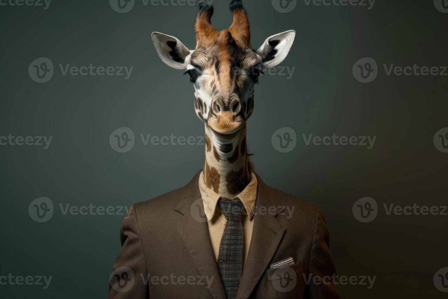 Business giraffe in suit portrait photo