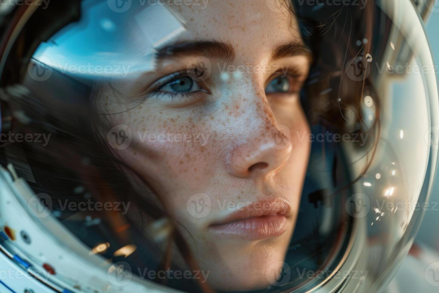 Astronaut in contemplation, closeup portrait photo