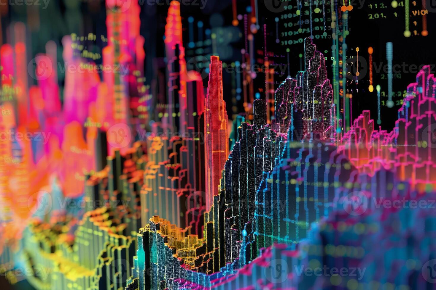 Abstract financial chart showing numbers and statistics using a modern design photo