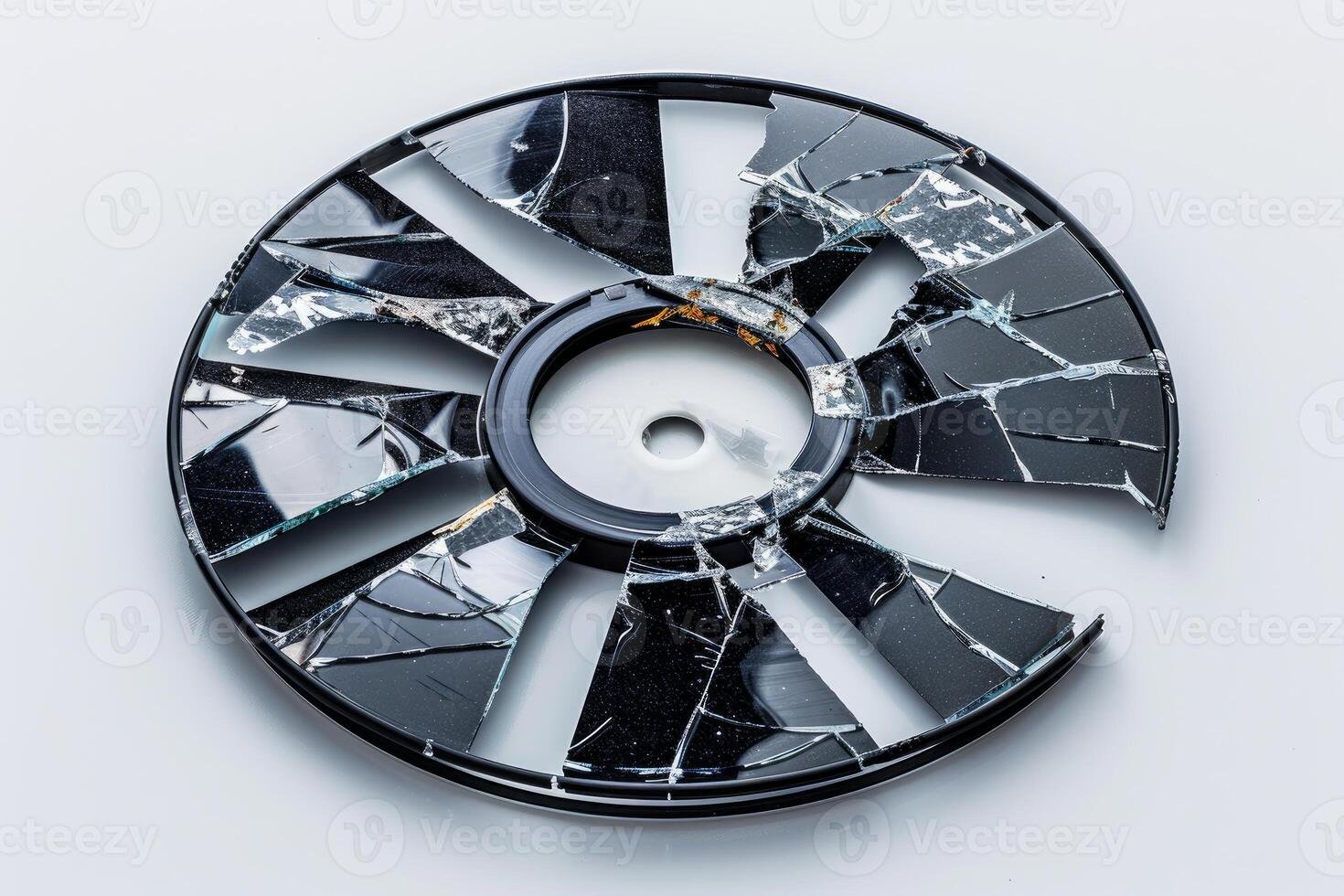Broken cooling fan showing concept of computer damage photo
