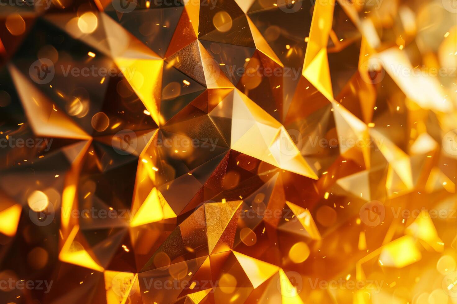 Shimmering golden polygons create a luxurious and modern abstract pattern photo