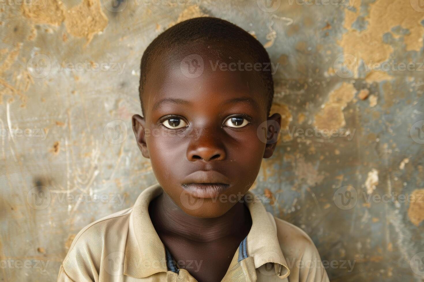 Portrait of a thoughtful young boy photo