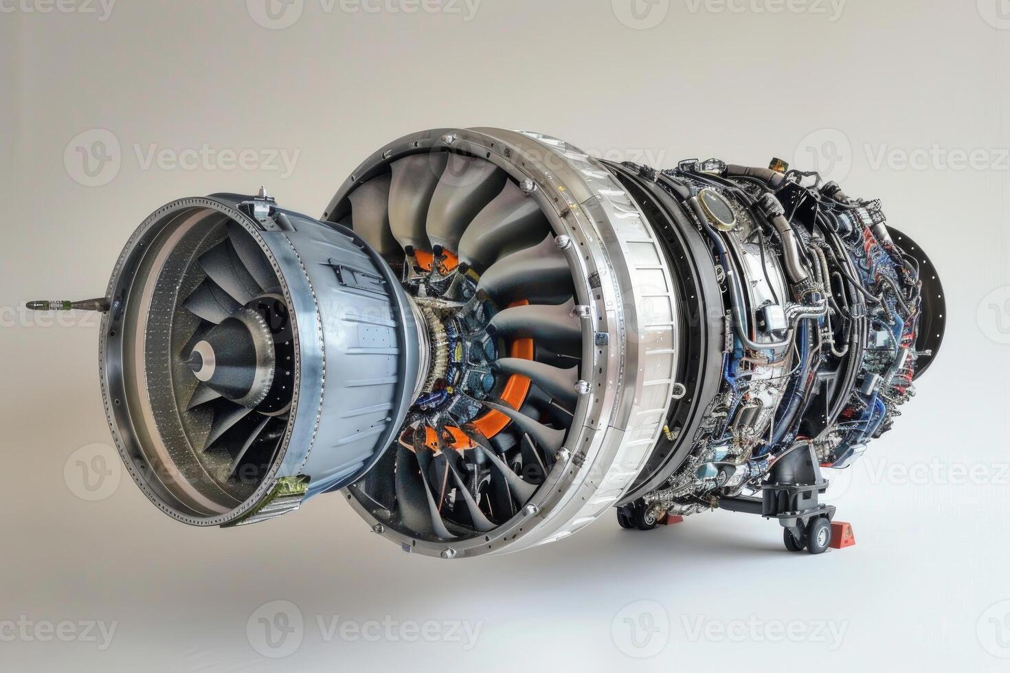 Turbofan jet engine on display photo