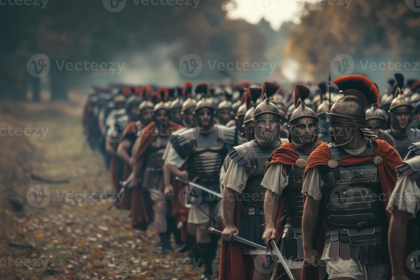 Roman legion marching in formation photo