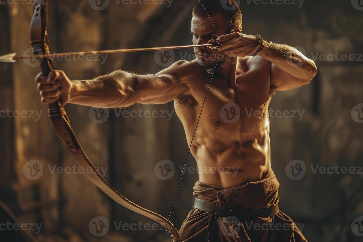 Archer in focus precision and concentration photo