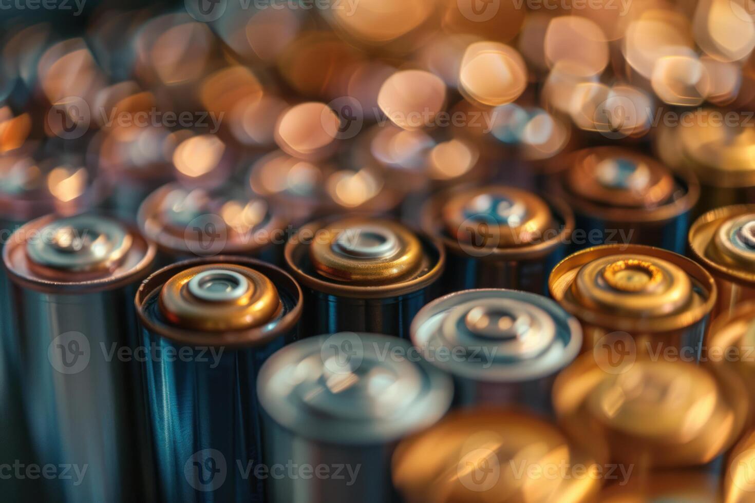 Close up of aa batteries with selective focus photo