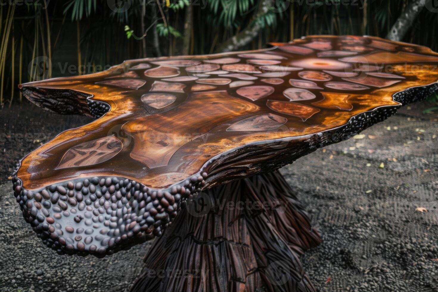 Large handmade epoxy resin wood dining table showing craftsmanship photo
