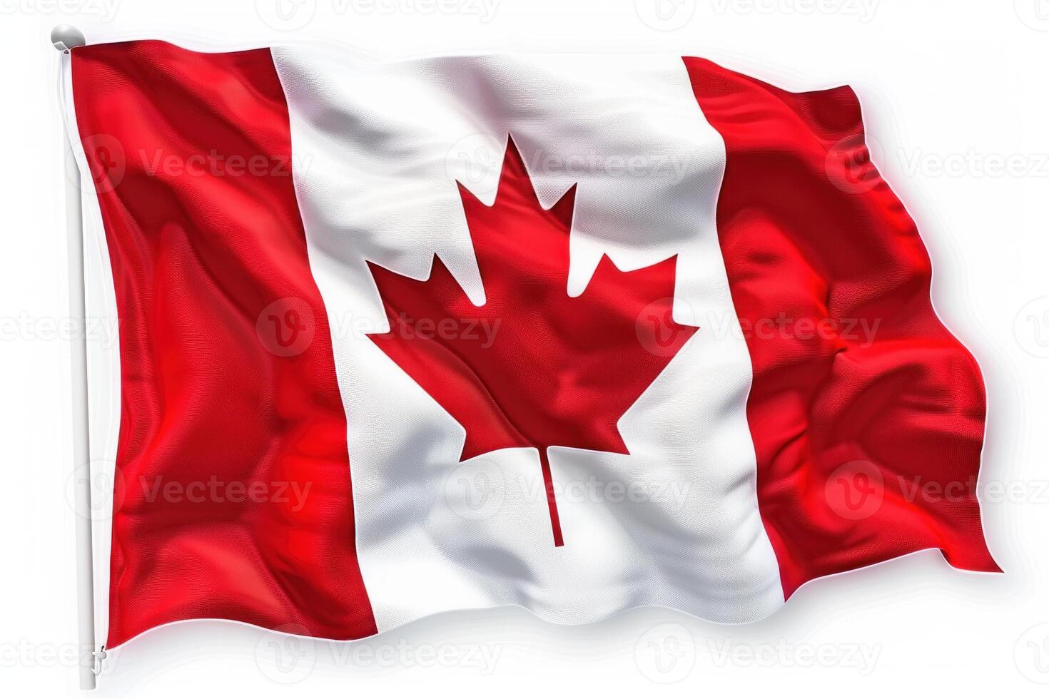 The national flag of canada waving in the wind photo