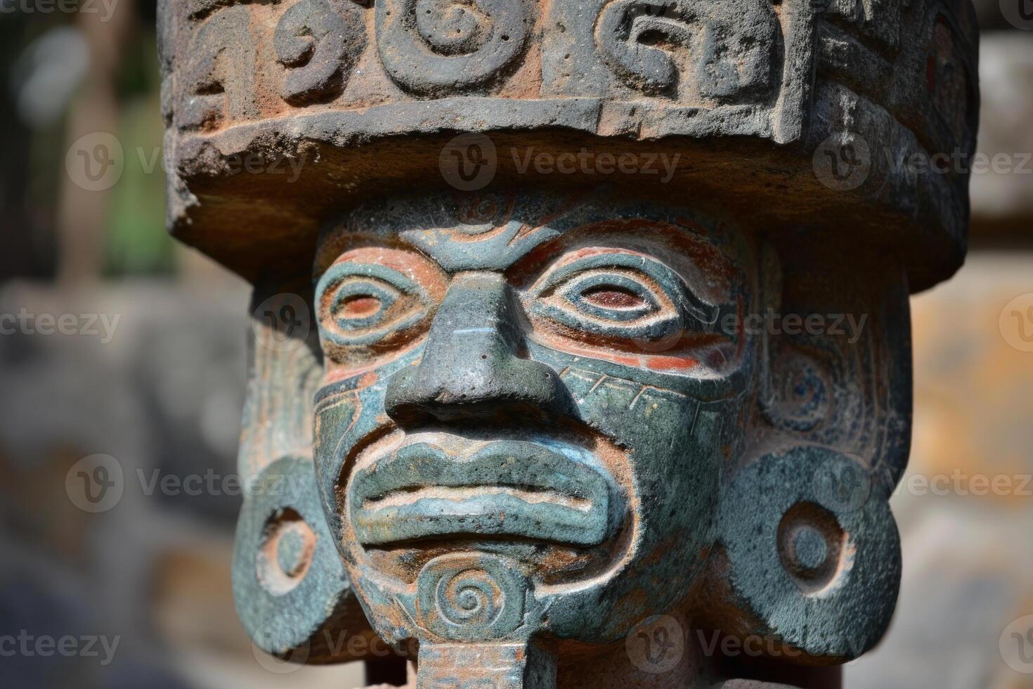 Towering Old ancient american statue. Generate Ai photo