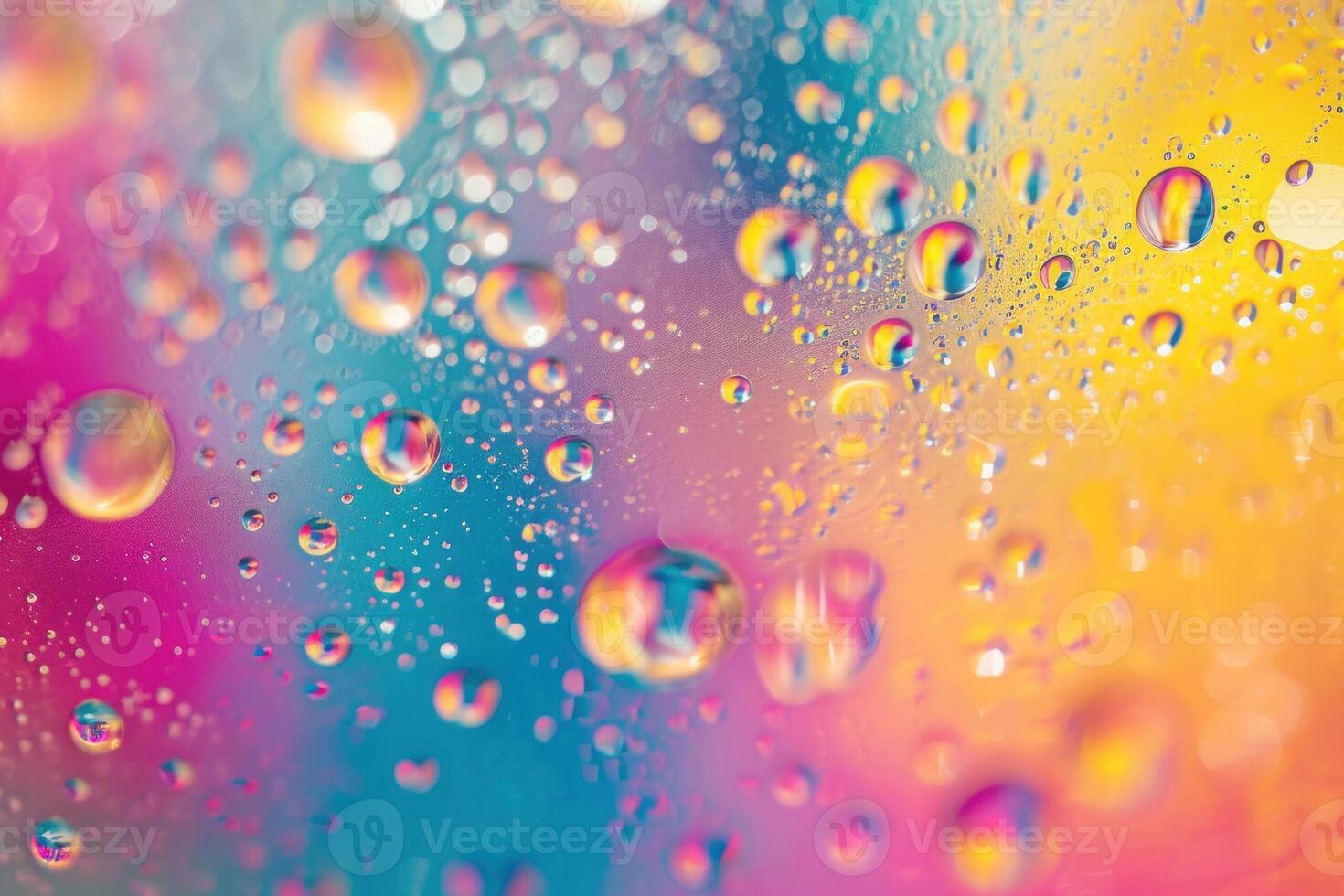 Psychedelic Abstract colorful drops. Generate Ai photo