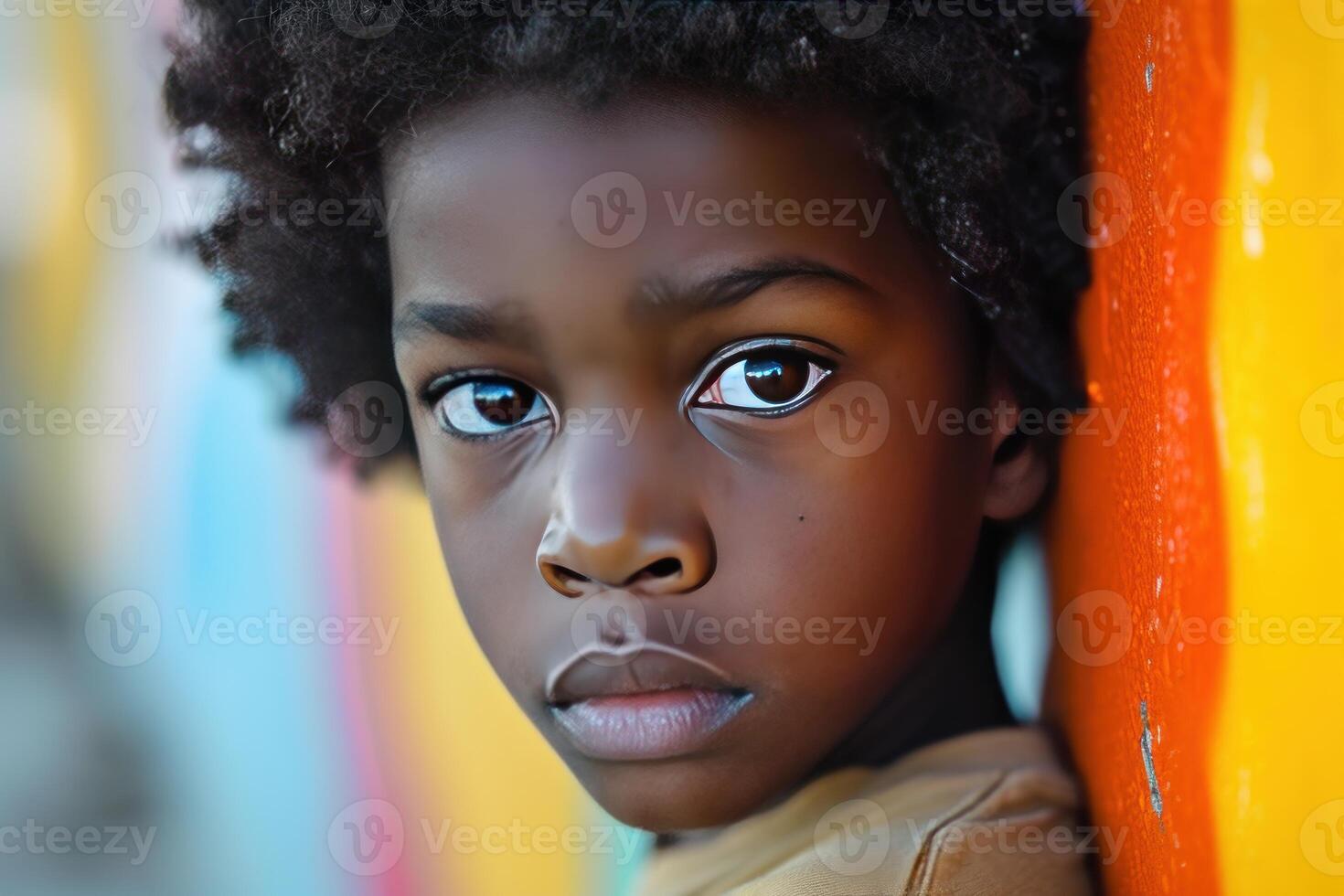 Lively Afro american boy. Generate Ai photo