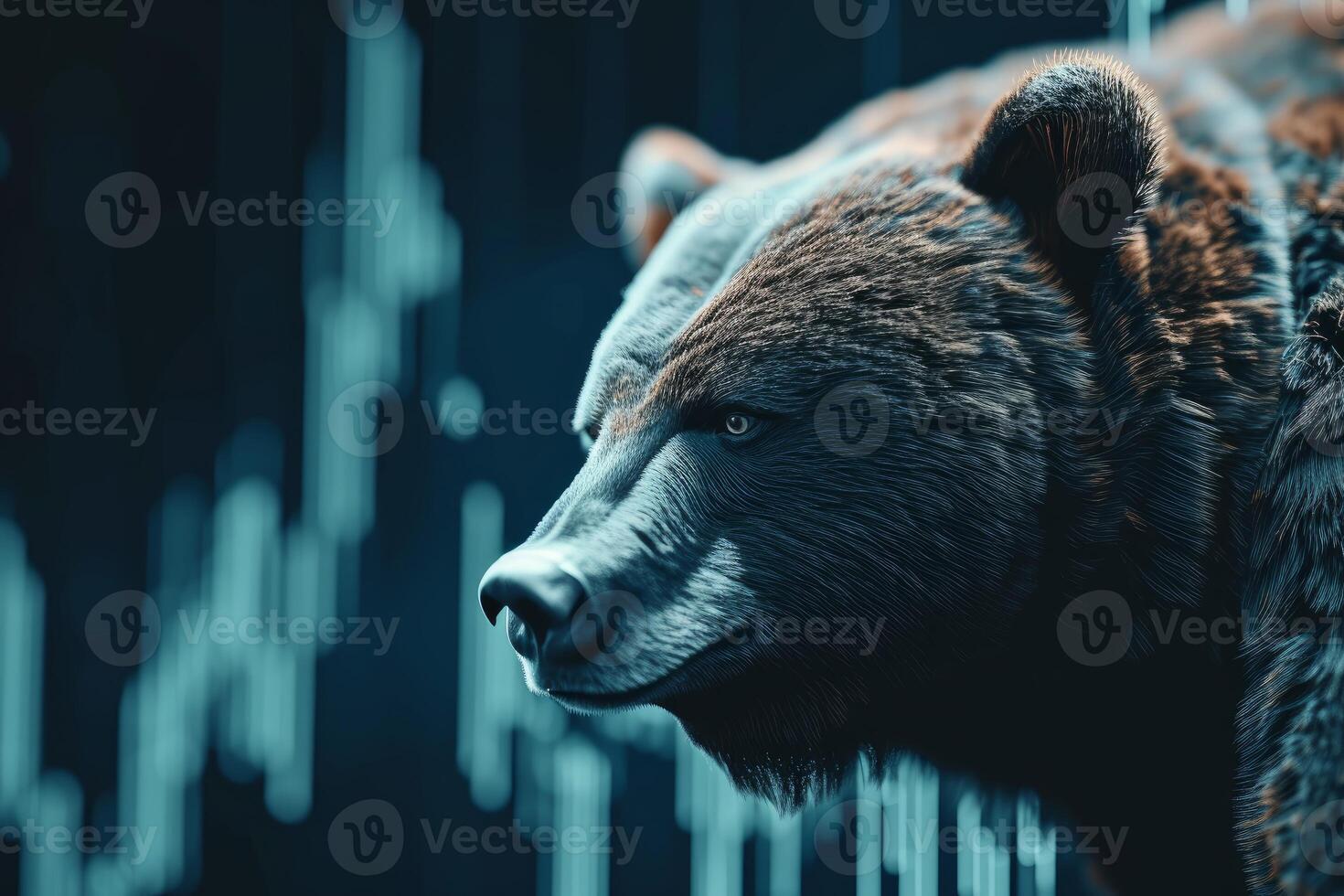 Downward Bears stock market graph. Generate Ai photo