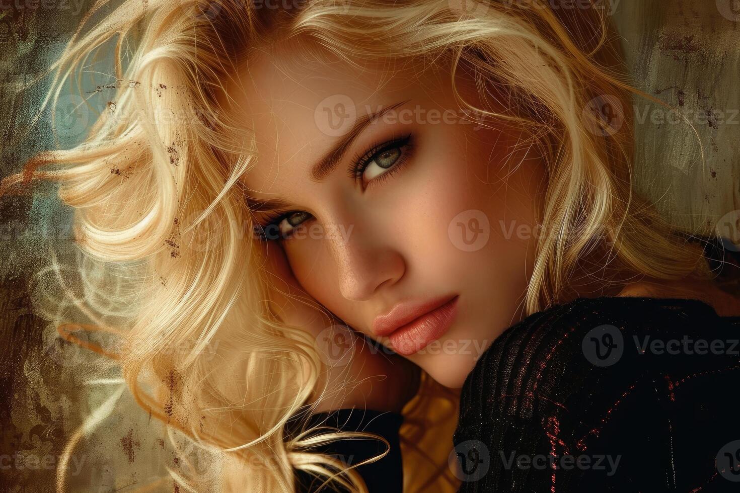 Captivating portrait of a woman with blonde hair photo