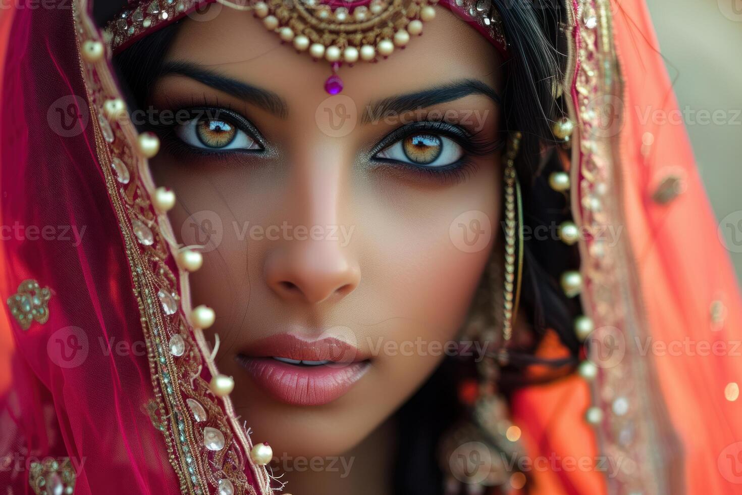 Graceful Beauty indian woman. Generate Ai photo