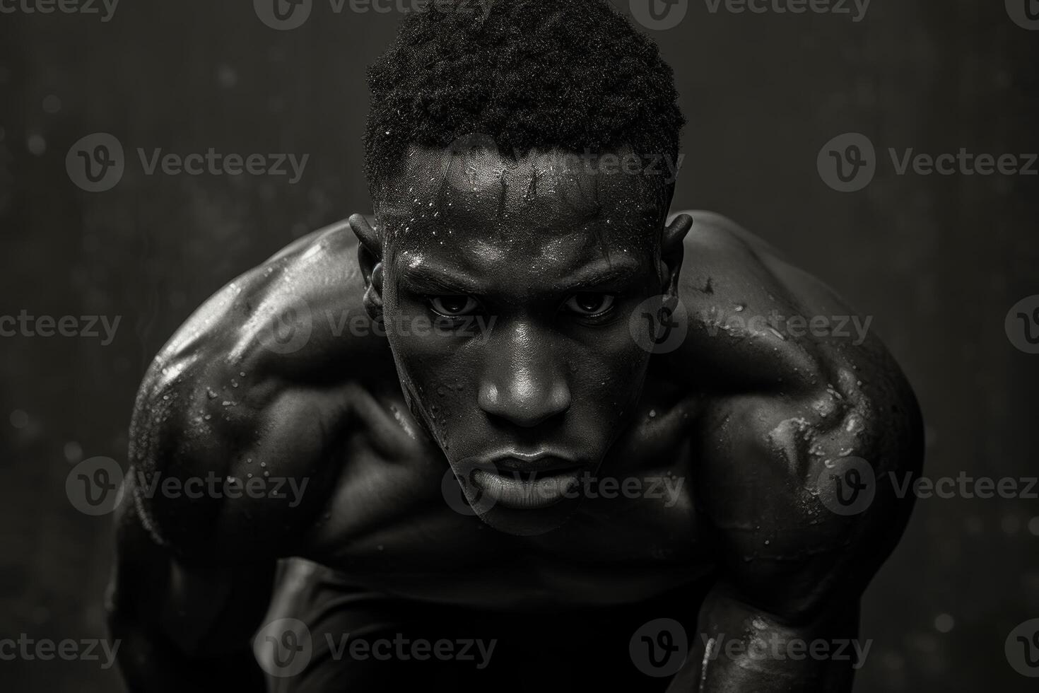 Strong African man athletic. Generate Ai photo