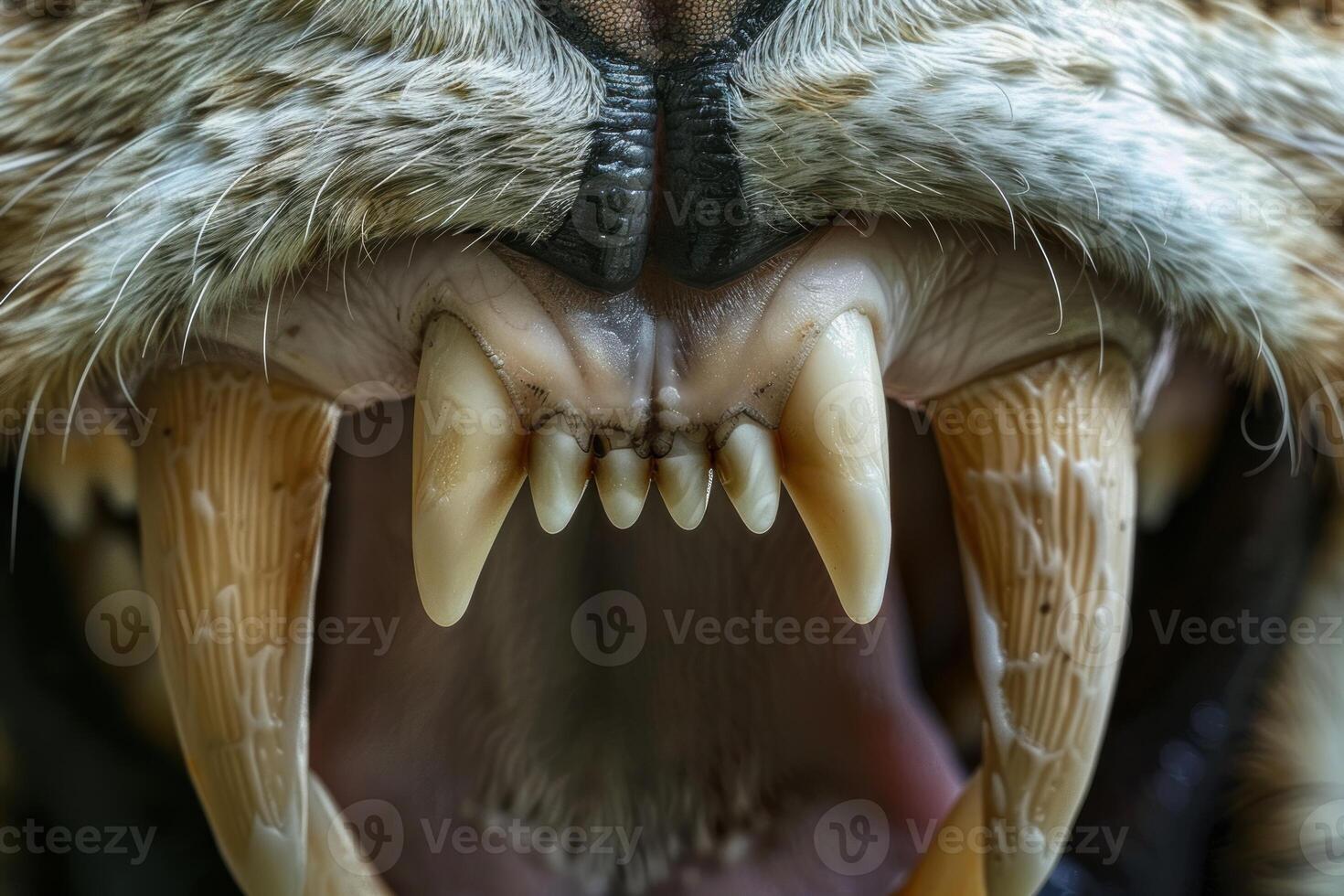 Macro shot displaying the intricate details of a spider's fangs in natural lighting photo