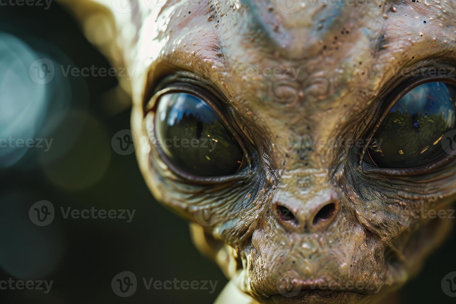 Imaginative Alien head banner. Generate Ai photo