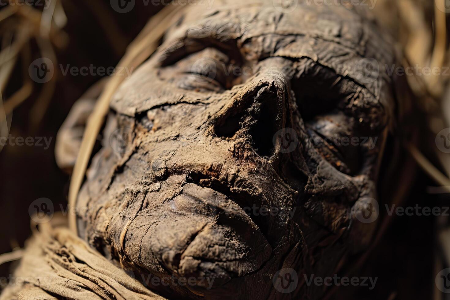 Decayed Ancient mummy. Generate Ai photo