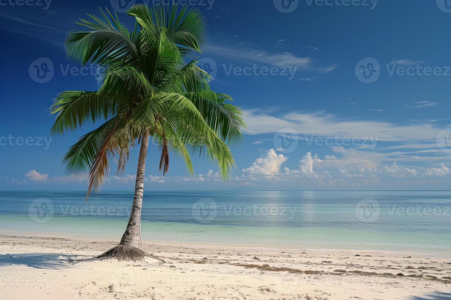 Exotic Beach palm. Generate Ai photo
