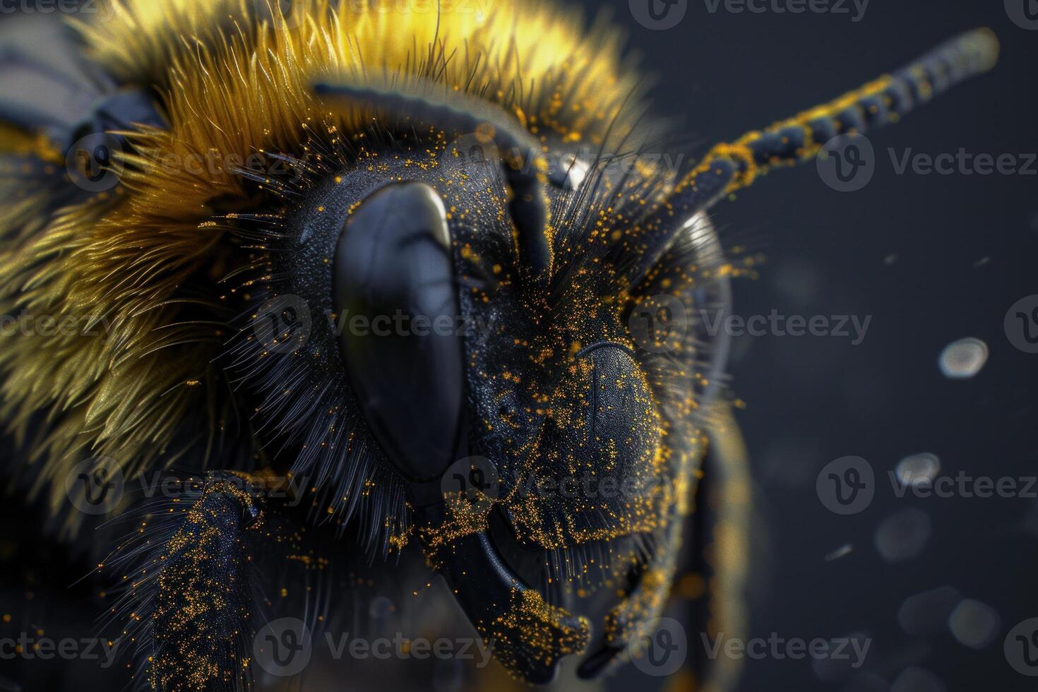 Bee closeup eyes. Generate Ai photo
