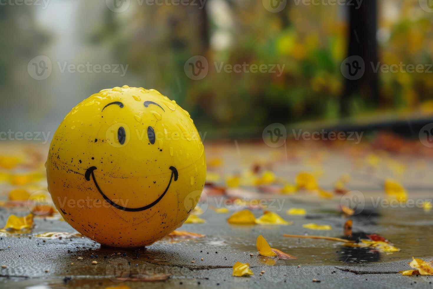 Bright Crazy yellow smiley. Generate Ai photo