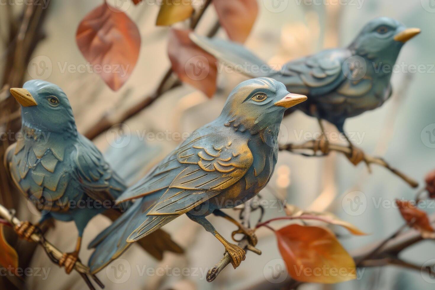 Delicate Birds figures decoration. Generate Ai photo
