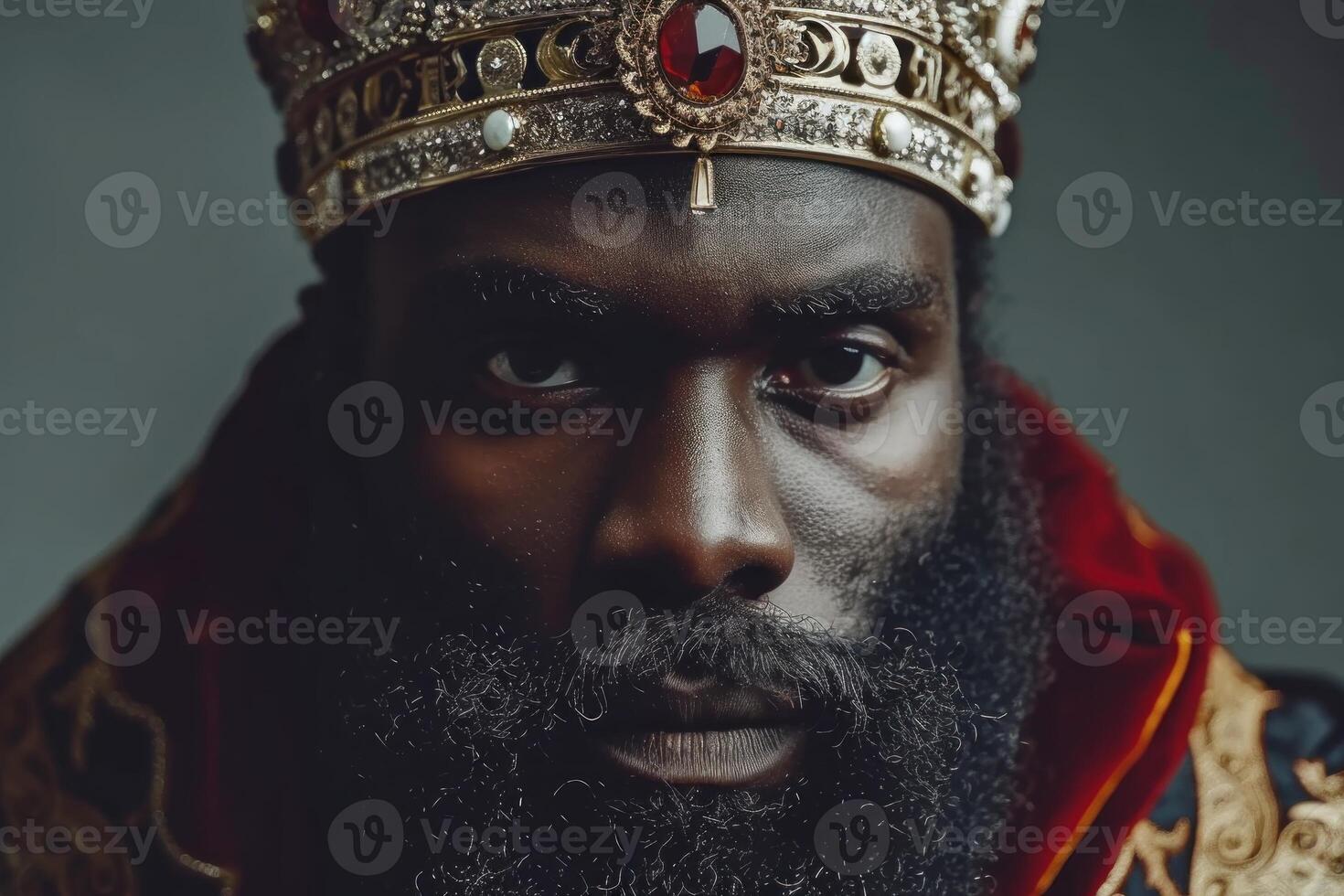 Regal Black king low beard. Generate Ai photo