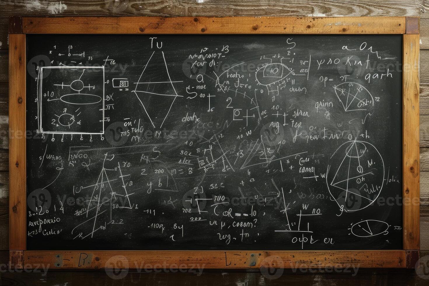 Complex Blackboard scientific formulas. Generate Ai photo
