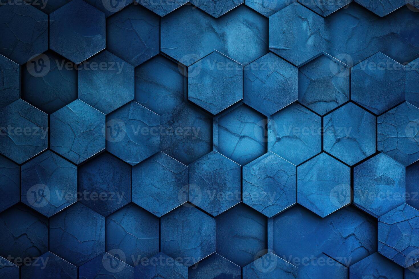 High-resolution image of a textured blue hexagonal pattern for backgrounds or graphic design photo