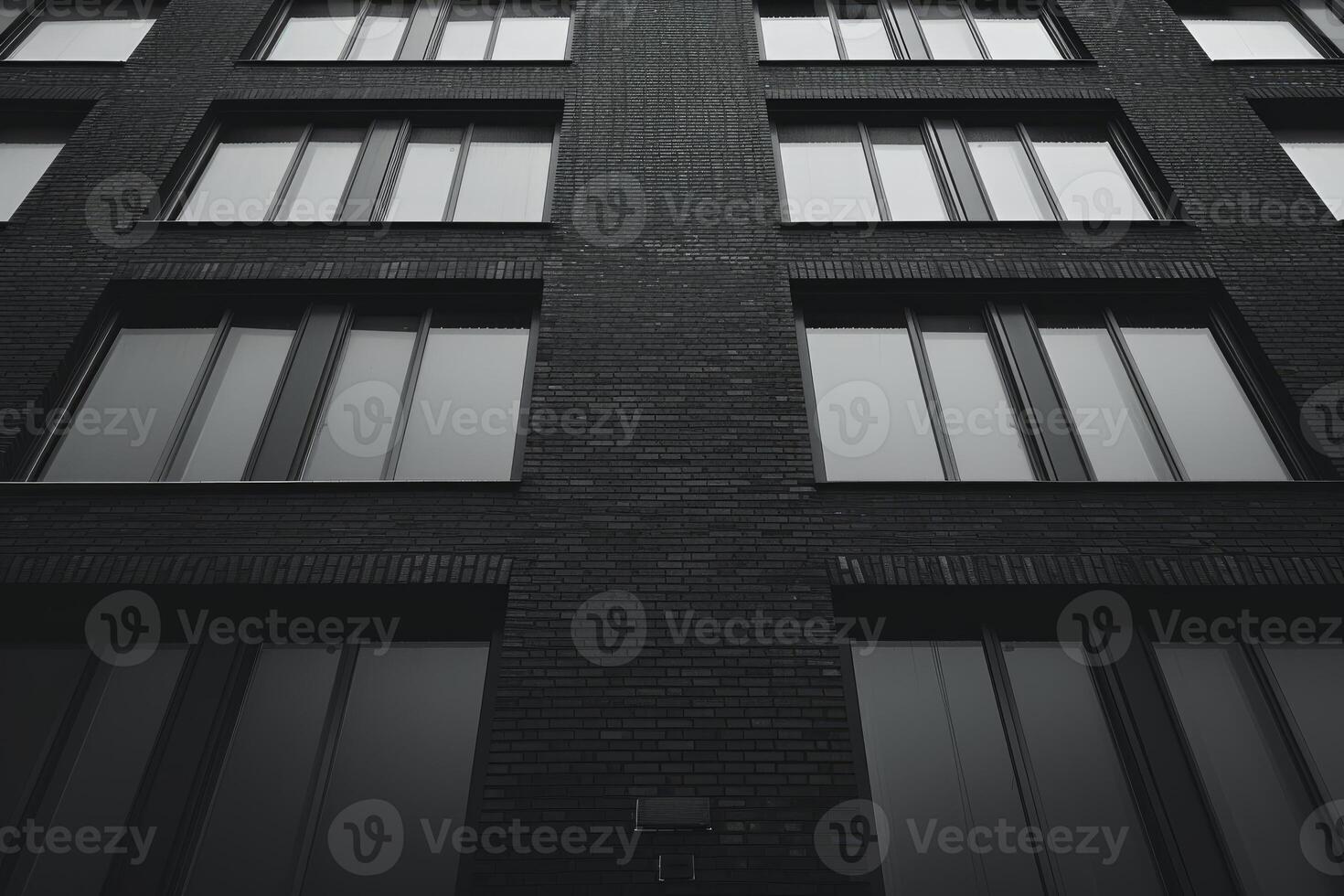 Modern urban building facade in monochrome photo