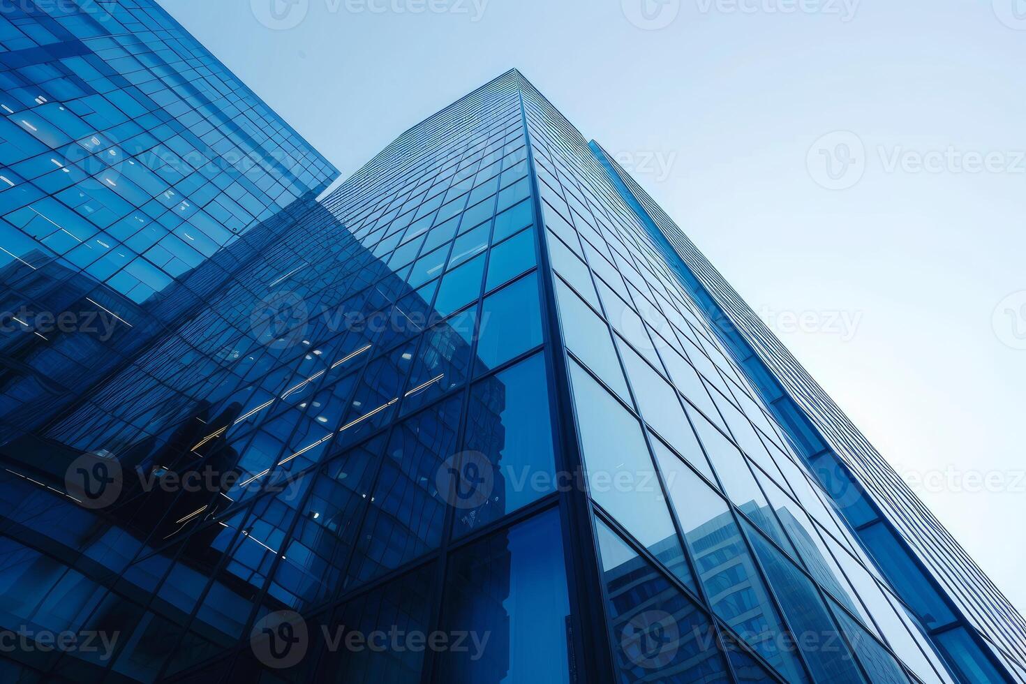 Modern skyscrapers with reflective glass facade photo