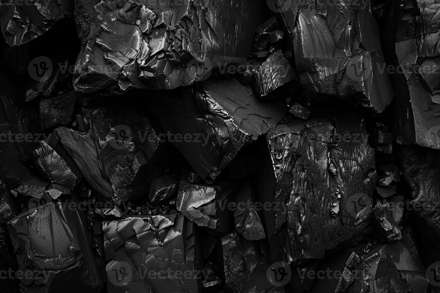 Highdetail monochrome photo of charcoal pieces, ideal for backgrounds or texture overlays