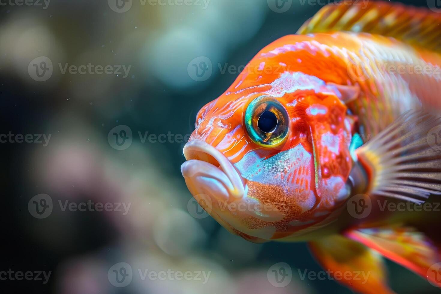 Vibrant tropical fish in coral reef photo